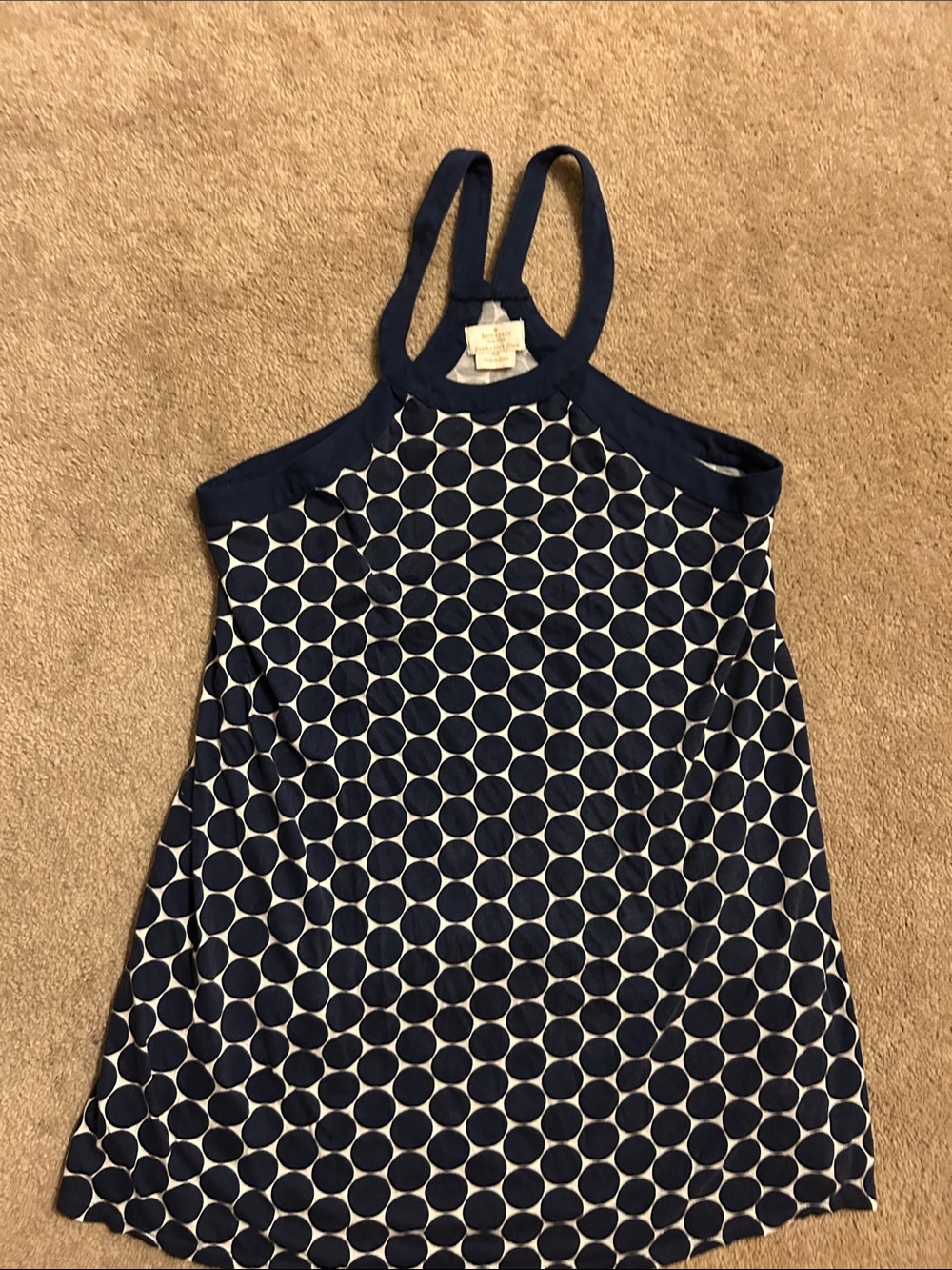 Kate Spade ♠️ Navy Polka Dot Halter Nightgown